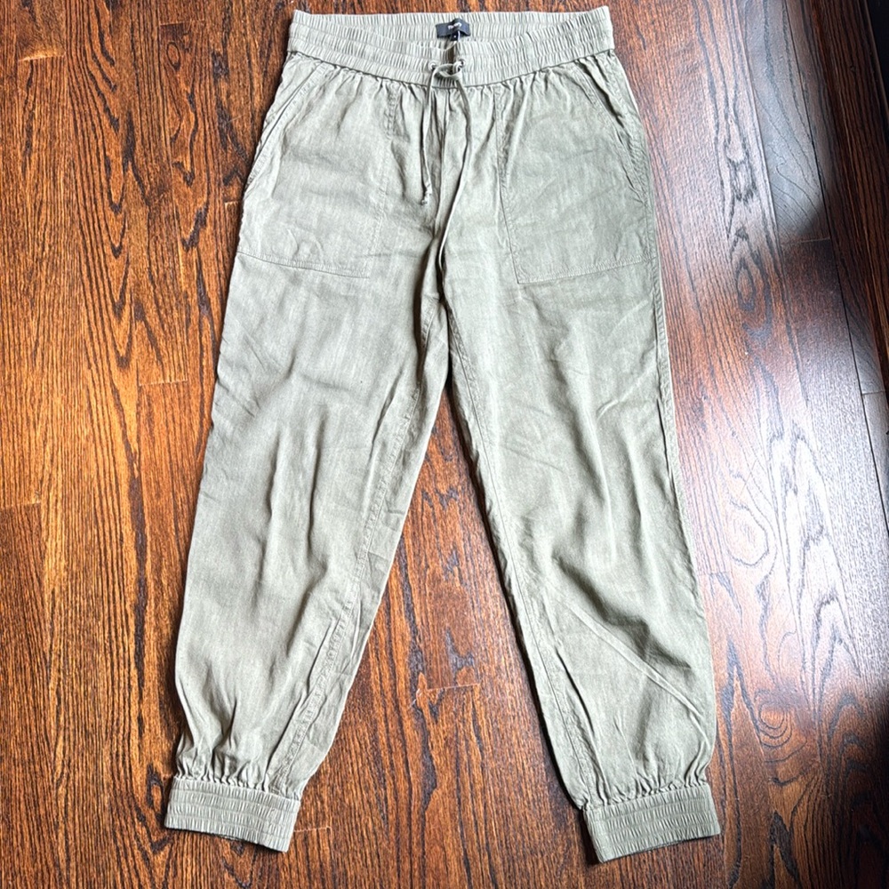 Theory Linen Blend Drawstring Joggers - image 1